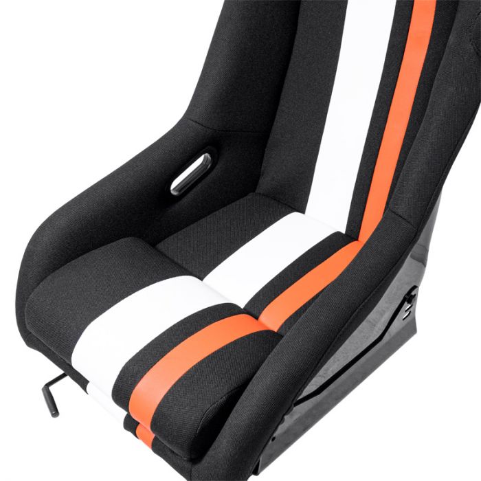 Sportstoel 'MO' - Zwart/Rood/Wit - Vaste polyester rugleuning - incl. sledes