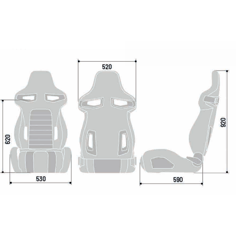 Sparco Sportstoel R333 - Zwart - Verstelbaar