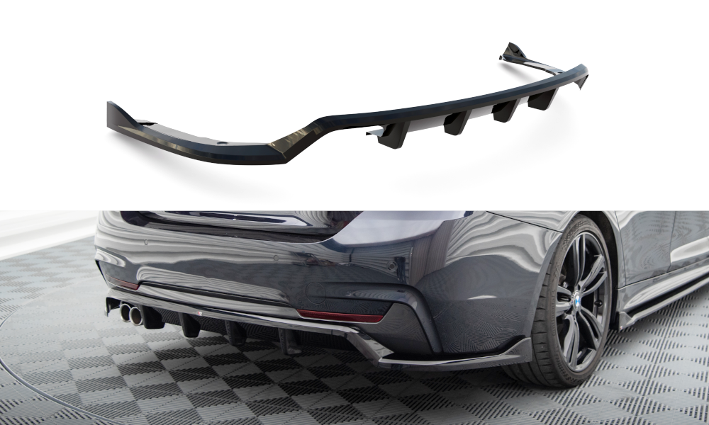 Diffuser BMW 4 Gran Coupe M Pakket F36 Maxton Glans Zwart