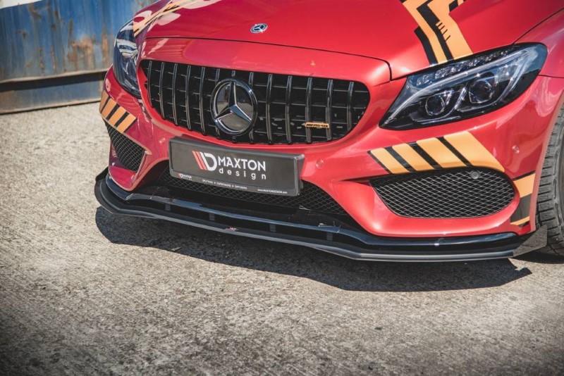 Race voorspoiler + rand Mercedes AMG C43 Coupé C205 Maxton Design zwart
