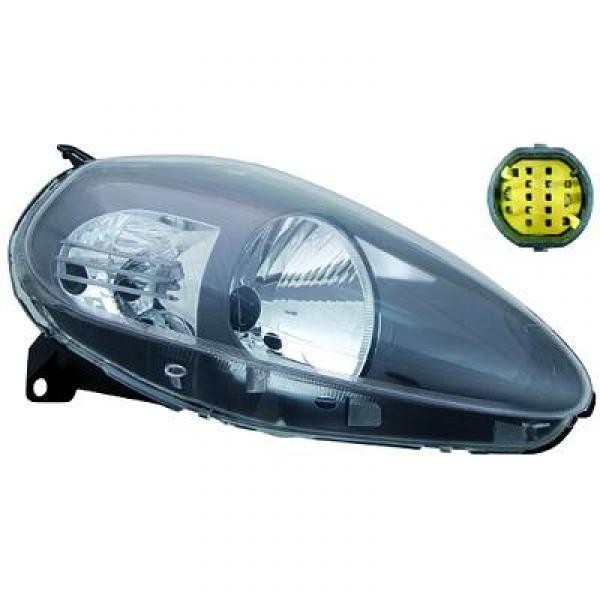 Koplamp links GRANDE PUNTO 05-10.08 H4/ZWART