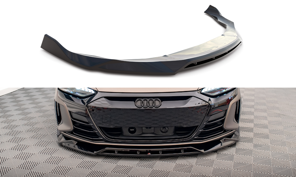 Voorspoiler V.2 Audi E-Tron GT & RS GT Maxton Glans Zwart