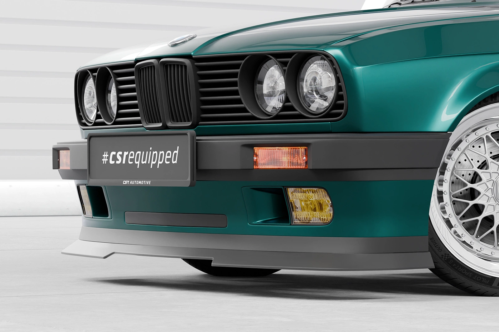 Voorspoiler BMW 3er E30 Coupe glans zwart