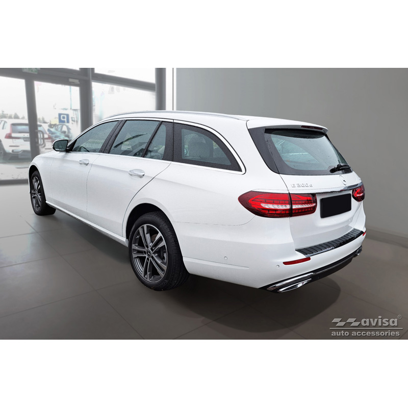 Zwart-Chroom RVS Achterbumperprotector  Mercedes E-Klasse Estate S213 2016- (incl. E53 AMG) 'Ribs'