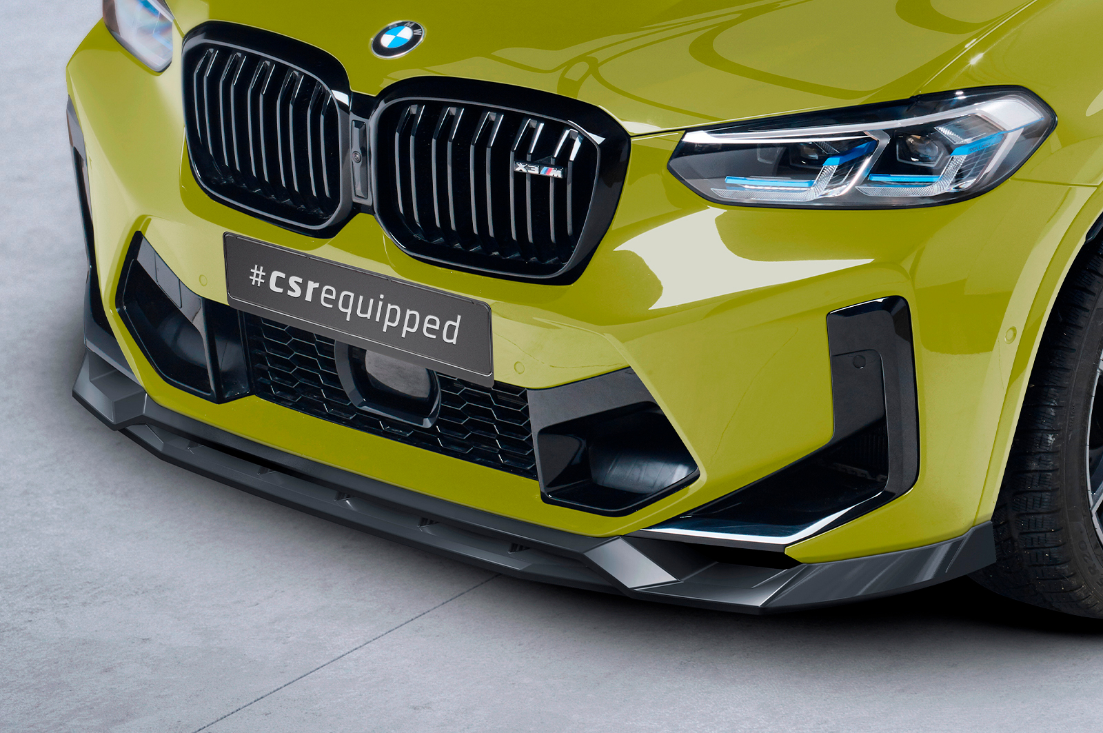 Voorspoiler BMW X3M F97 FL CSR Glans Zwart