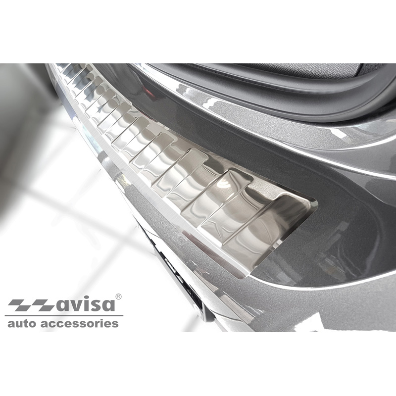 RVS Achterbumperprotector  Opel Corsa F Edition/Elegance HB 5-deurs 2019- 'Ribs' (excl. Equipment Ultimate)