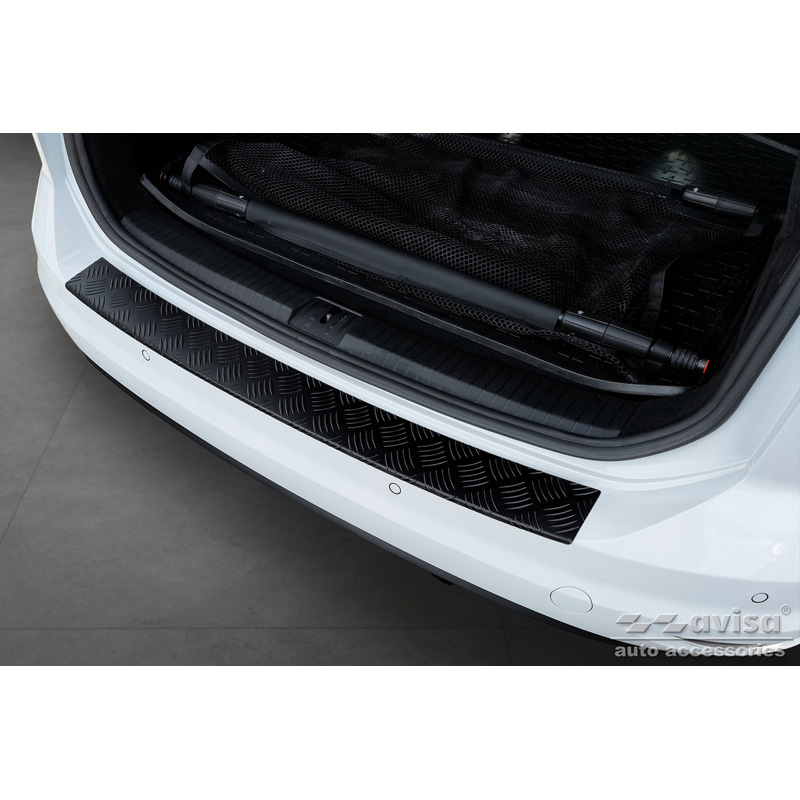 Matzwart Aluminium Achterbumperprotector  Volkswagen Touran III 2015- incl. R-Line 'Riffled Plate'