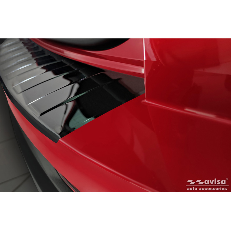 Zwart-Chroom RVS Achterbumperprotector  Skoda Karoq Facelift incl. Sportline 2022- 'Ribs'