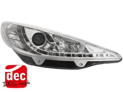 Headlights Peugeot 207 06- Devil Eyes Dlite LED Black