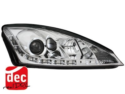 Headlights Ford Focus 98-01 Devil Eyes Dlite LED Chrome