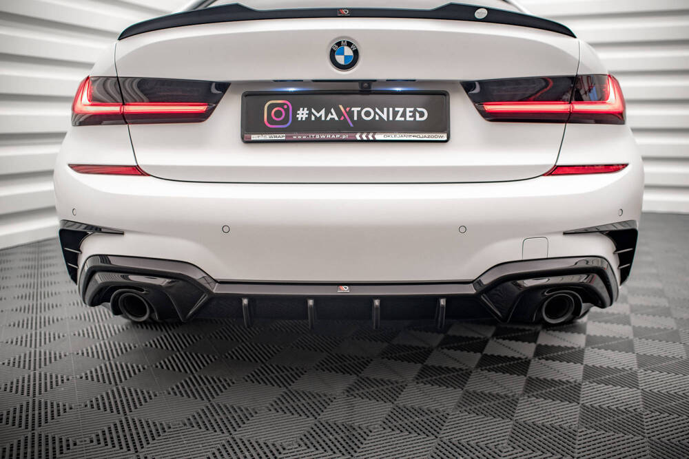Diffuser BMW 3 Serie M Pakket G20 G21 met Trekhaak Maxton Glans Zwart