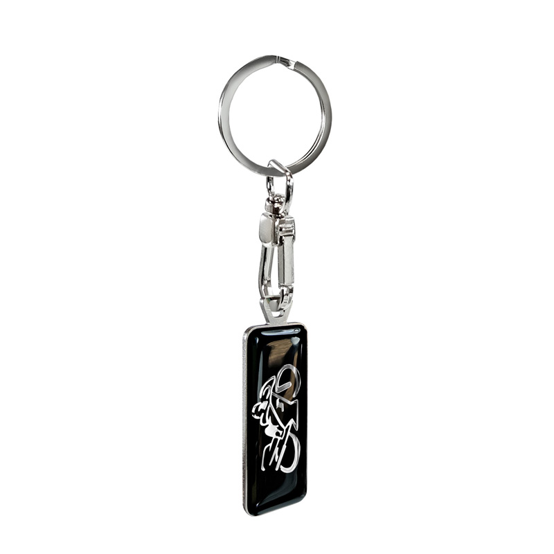 RVS sleutelhanger - 'Moto' Zwart