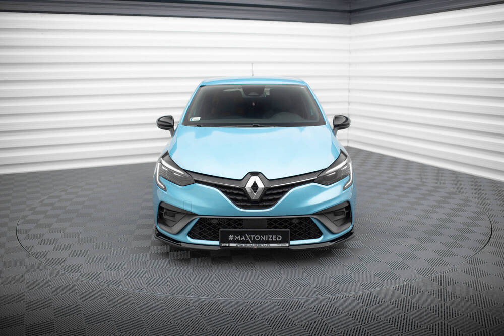 Voorspoiler V.1 Renault Clio RS Line Mk5 Maxton Glans Zwart