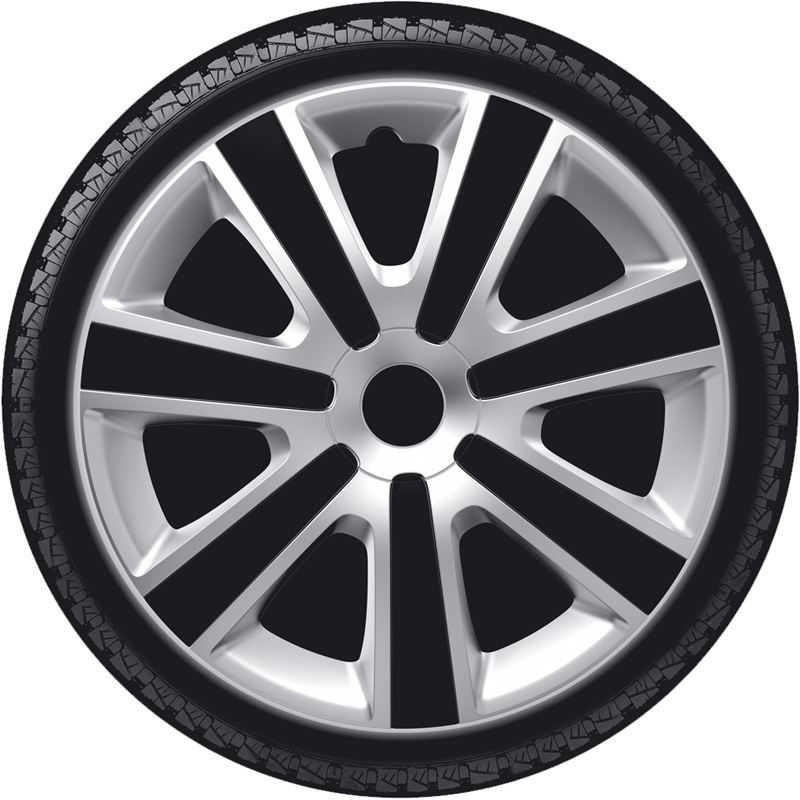 4-Delige Wieldoppenset VR 14-inch zilver/zwart