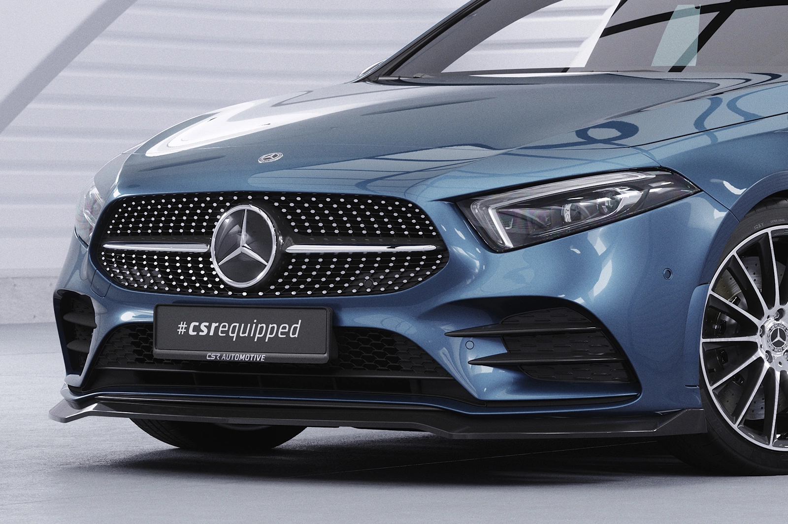 Voorspoiler Mercedes-Benz A-Klasse 177 A35 AMG / AMG-Line glans zwart 2018–2022