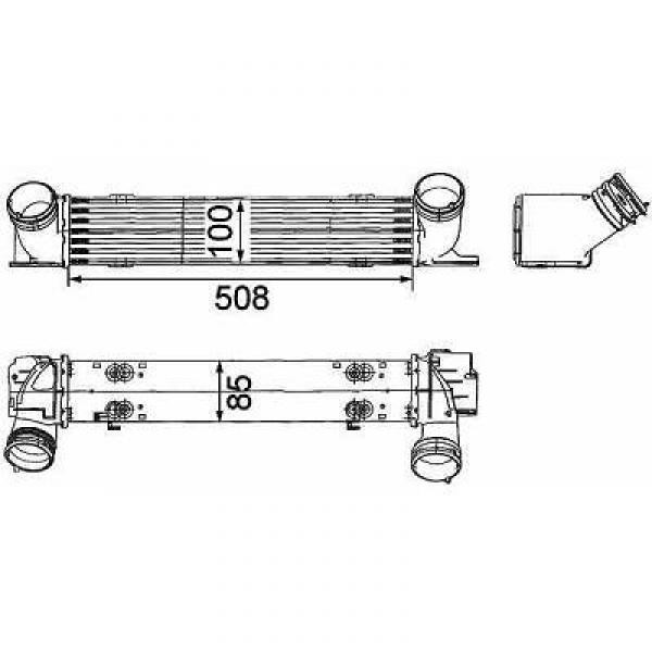 Intercooler BMW E90/E91/E87 04->> 318/320d+118/120d+X1 1.8d