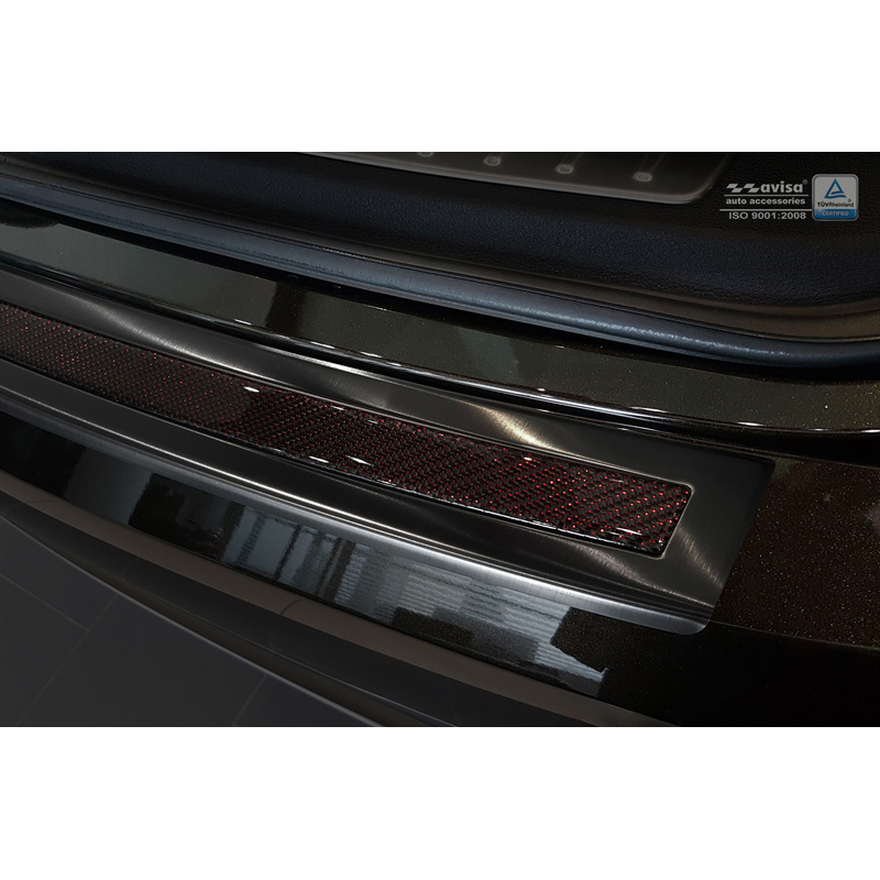 RVS Achterbumperprotector 'Deluxe' BMW X6 F16 2014- Zwart/Rood-Z