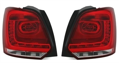 Taillights VW Polo 6R 09- red/clear LED