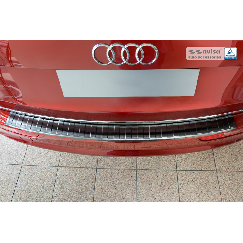 Zwart RVS Achterbumperprotector  Audi Q5 2008-2012 & 2012- 'Ribs'