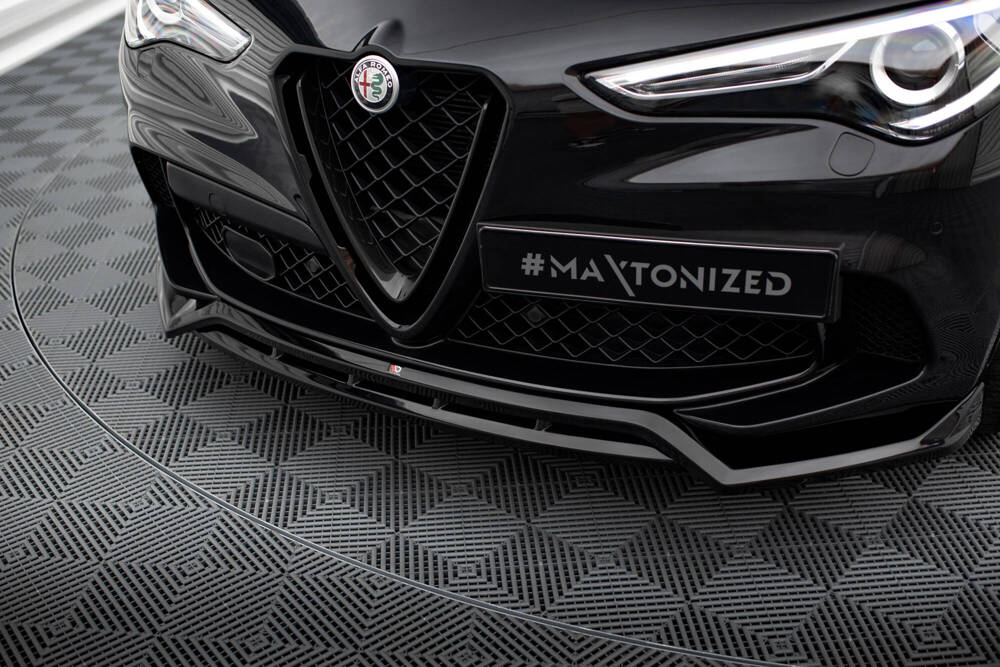Voorspoiler Alfa Romeo Stelvio Quadrifoglio Maxton Glans Zwart