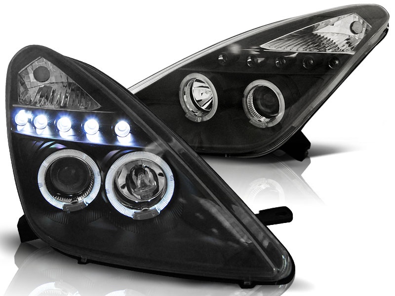 Faros Toyota Celica 01- Black + HaloRims