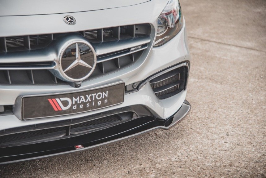 Voorspoiler Mercedes E63 AMG (Estate/Sedan) W213 Maxton Design glans zwart V.1