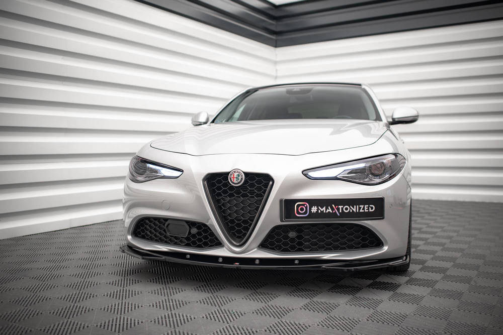 Voorspoiler V.2 Alfa Romeo Giulia Sport Maxton Glans Zwart