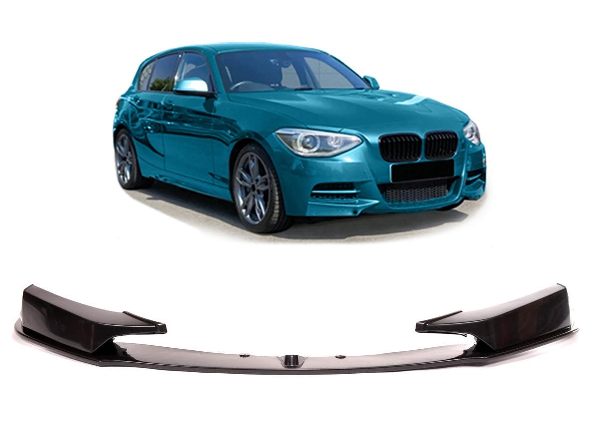 Voorspoiler BMW 1 Serie F20 / F21 11-15 M-Pakket Glans Zwart
