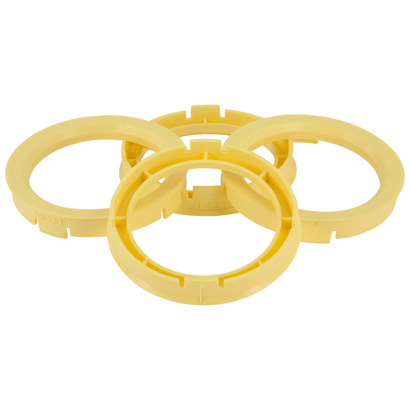Set TPI Centreerringen - 70.1->58.1mm - Lemon Geel