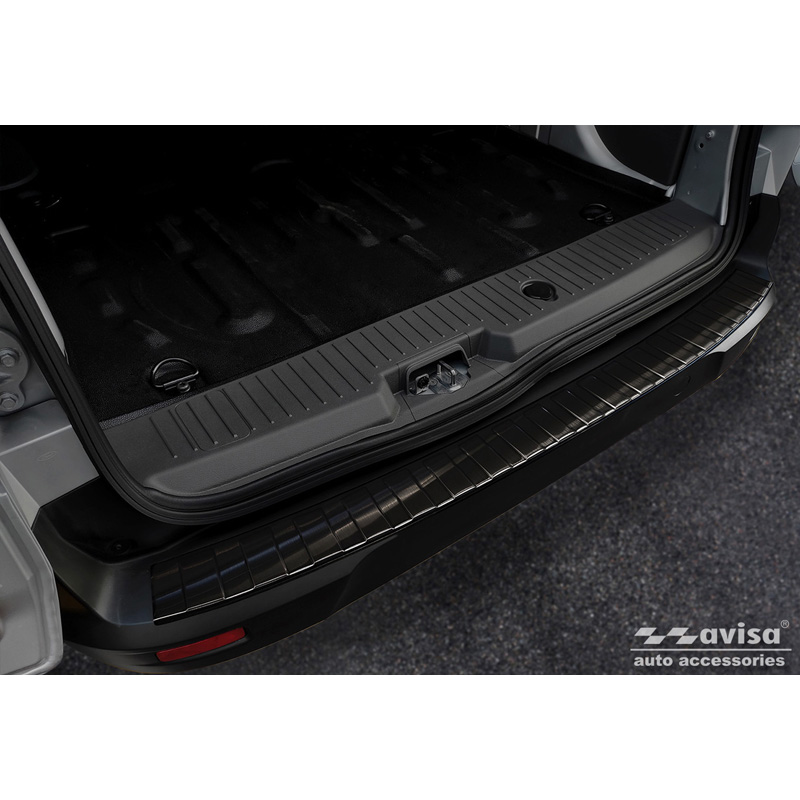 Zwart RVS Achterbumperprotector  Ford Tourneo Connect/Transit Connect 2014-2017 & FL 2017-2022 'Ribs'