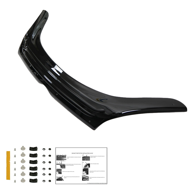 Motorkapbeschermer (steenslagcover)  Fiat Doblo 2e Gen. Facelift 2015-2020 - Glanzend zwart