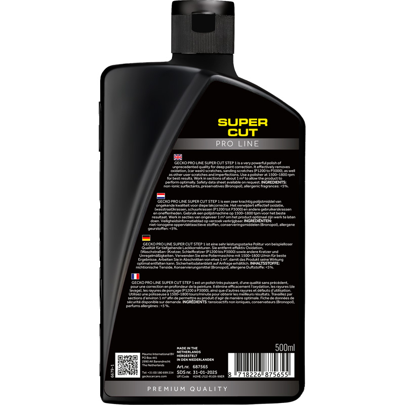Gecko PRO Grof Polijstmiddel 676 Stap 1 - 500ml (siliconenvrij)