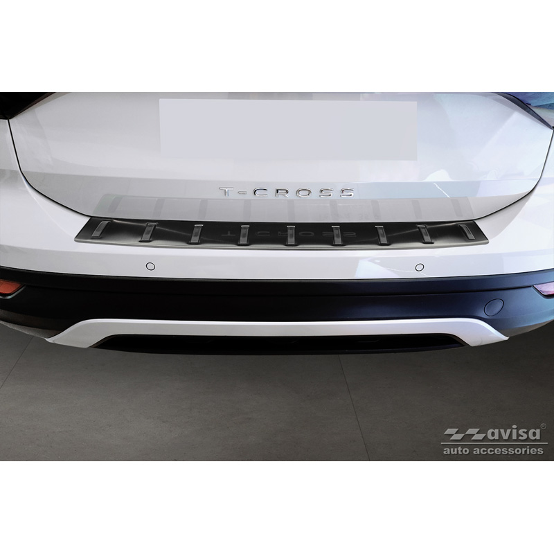 Zwart RVS Achterbumperprotector  Volkswagen T-Cross 2019-2024 & FL 2024- 'STRONG EDITION'