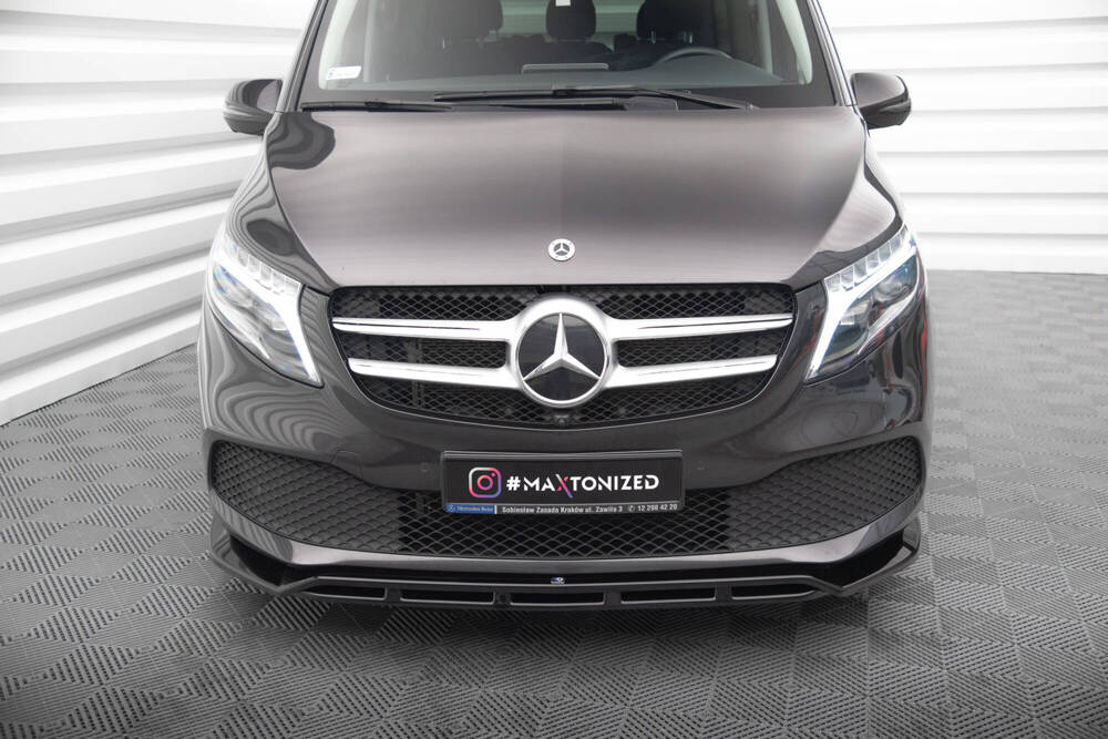Voorspoiler V.2 Mercedes V Klasse W447 FL Maxton Glans Zwart