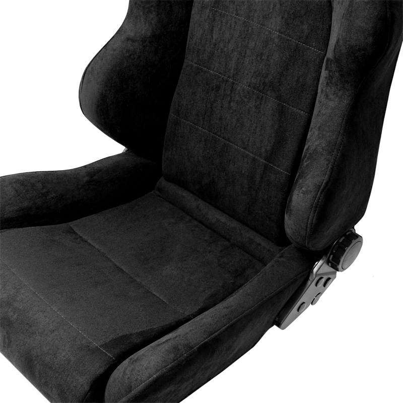 Sportstoel "Type C" Stof/Suede Zwart