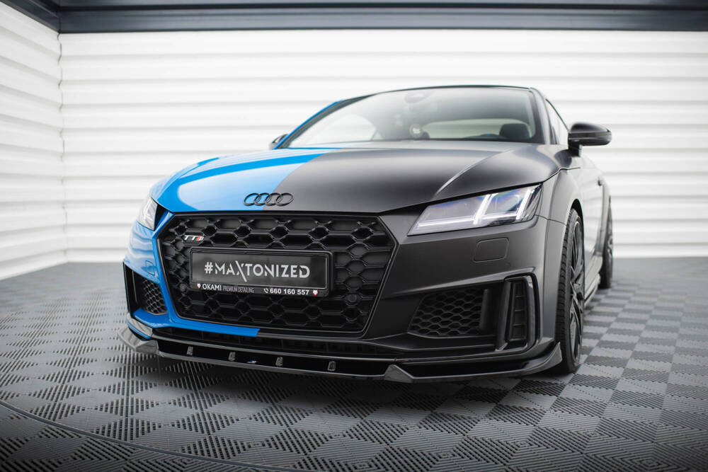 Voorspoiler V.1 Audi TT S-Line / TTS 8S FL Maxton Glans Zwart