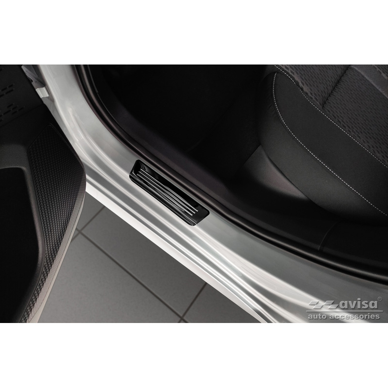 Zwart RVS Instaplijsten  Skoda Octavia IV Sedan/Combi 2020-2024 & FL 2024- 'Hybrid' - 4-delig
