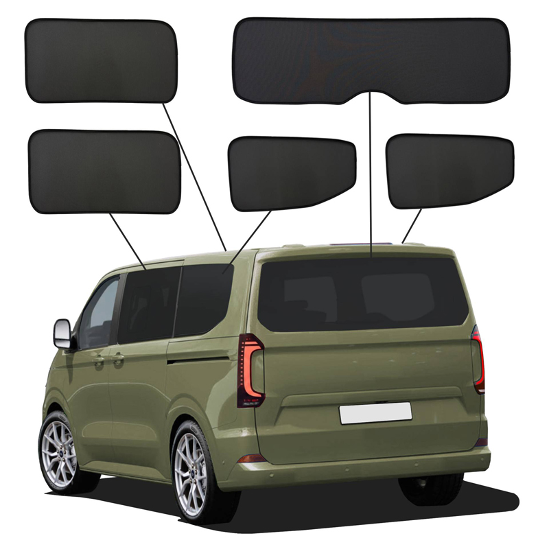 SunClip Zicht- & Zonwering  Volkswagen T7 Caravelle (L1) 2024- & Ford Tourneo Custom (L1) 2023- zonder uitzetbare ruiten