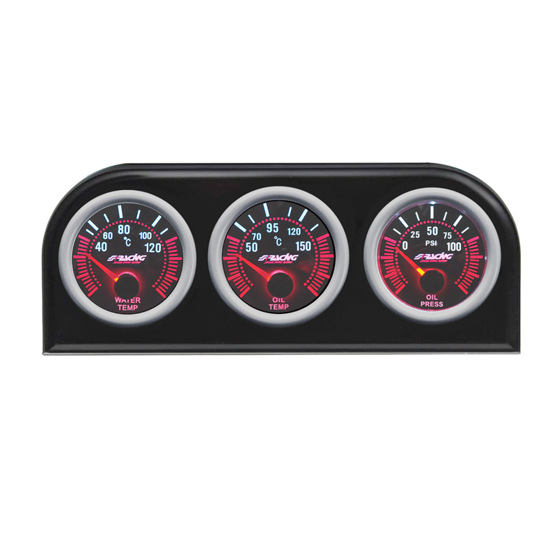 Simoni Racing DIN paneel metaal voor 3x52 mm instrumenten zwart