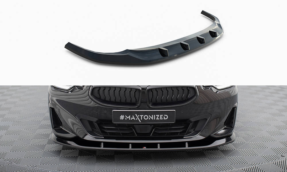 Voorspoiler V.1 BMW 2 Serie Coupe G42 Maxton Glans Zwart