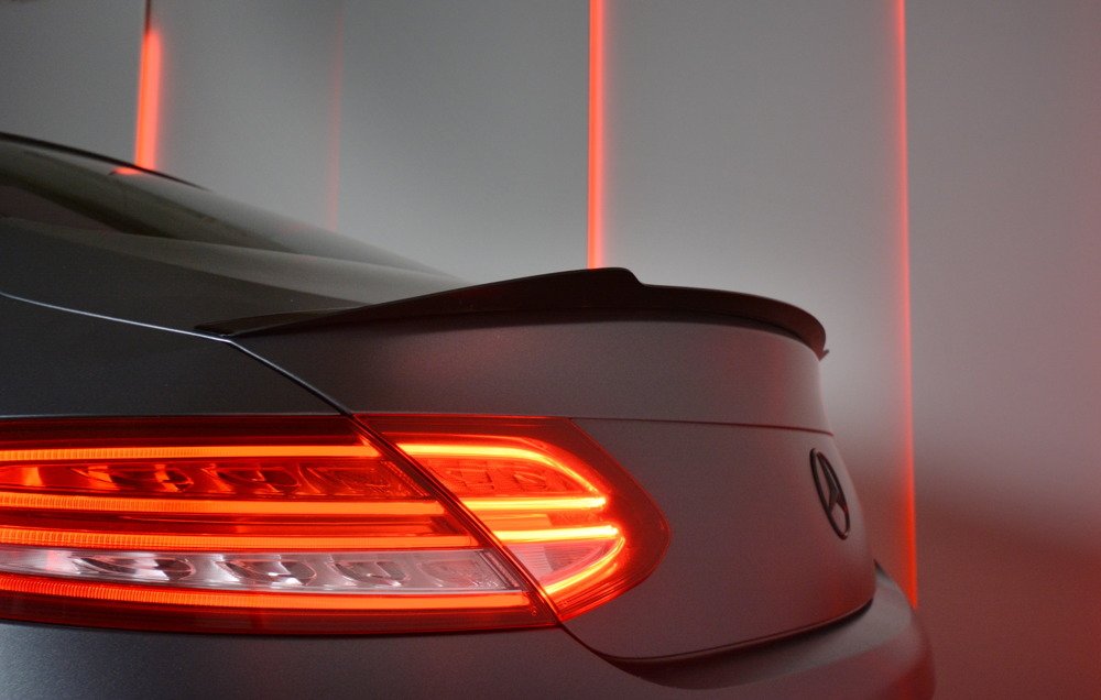 Spoiler Mercedes C Klasse W205 Coupe AMG Pakket Maxton Glans Zwart