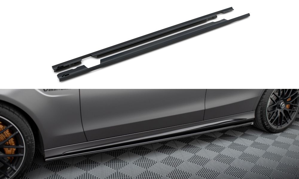 Zijskirts Mercedes AMG C63 Sedan / Estate FL Maxton Glans Zwart