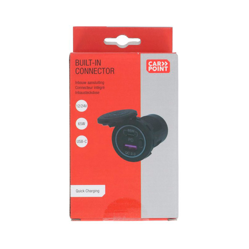 Carpoint Inbouw Aansluiting USB-A / USB-C 65W Snellader