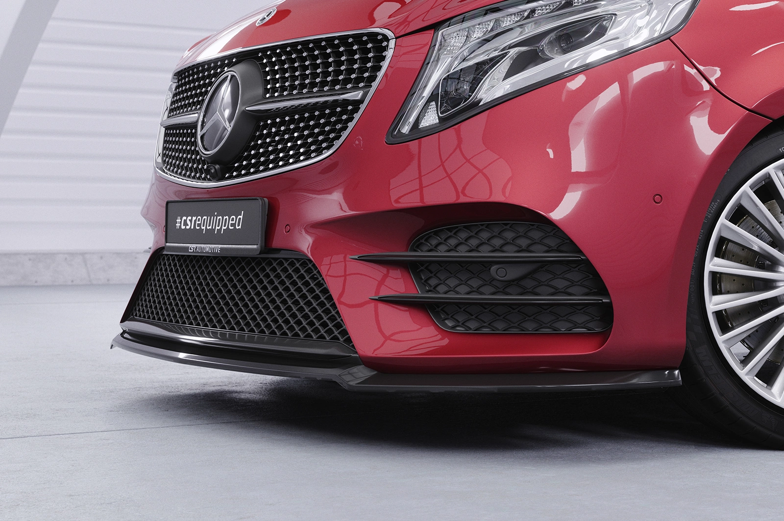 Voorspoiler Mercedes-Benz V-Klasse 447 AMG-Line glans zwart