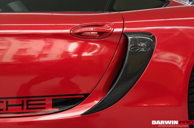 Porsche 981 Boxster/Cayman GT4 Style Carbon Fiber Zijpanelen 2012-2016