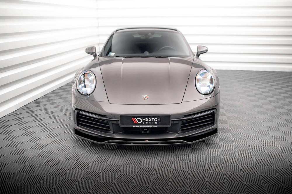 Voorspoiler Porsche 911 992 Carrera & Carrera S Maxton Glans Zwart