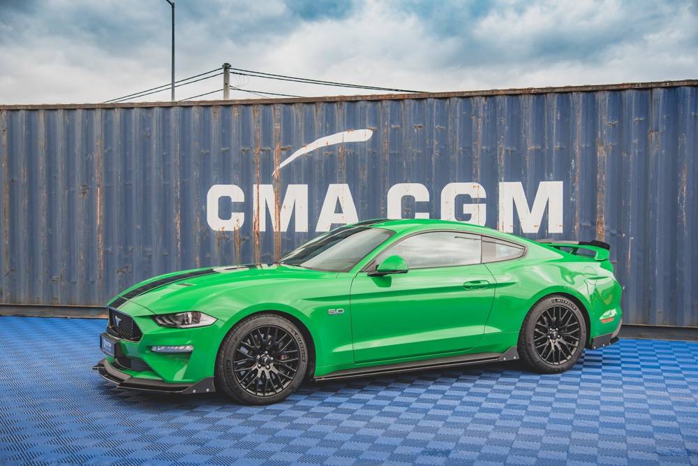 Zijskirts met Canards Ford Mustang GT MK5 FL Maxton Glans Zwart