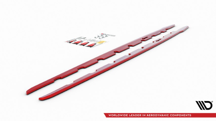Zijskirts BMW 1 Serie F40 M-Pack/ M135i Glans Rood V2