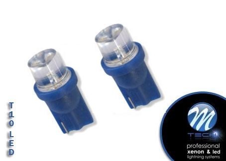 M-tech L006 T10 12v concave 8mm Blauw LED