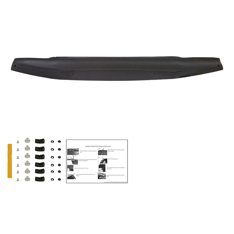 Motorkapbeschermer (steenslagcover)  Nissan Navara D40 2005-2010 - Glanzend zwart